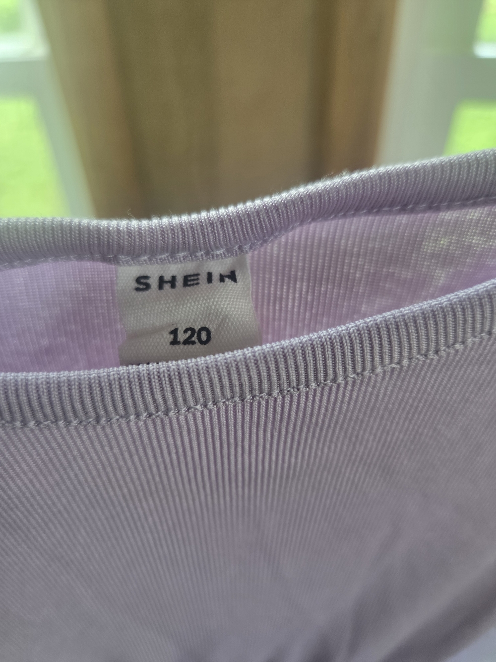 SHEIN Light Lilac Ribbed Crew Neck Top